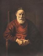 REMBRANDT Harmenszoon van Rijn Portrait of an Old Man in Red ry oil painting on canvas
